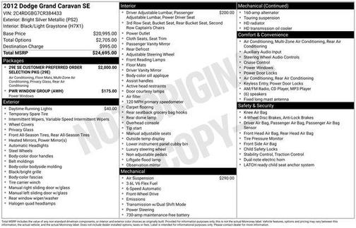 2012 Dodge Grand Caravan SE/AVP