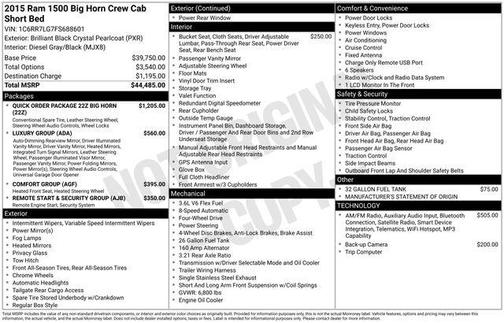 Brilliant Black Crystal Pearlcoat 2015 RAM 1500 Big Horn