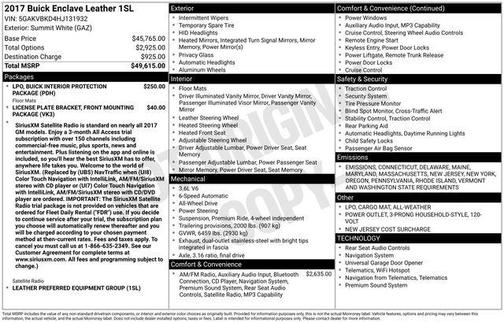 2017 Buick Enclave Leather