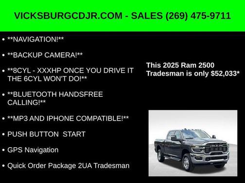 2025 RAM 2500 Tradesman Crew Cab 4x4 6'4' Box