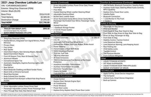 2021 Jeep Cherokee Latitude Lux