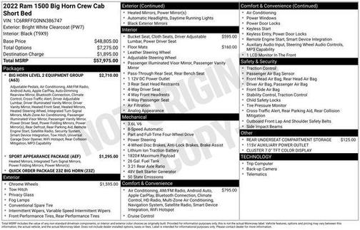2022 RAM 1500 Big Horn/Lone Star