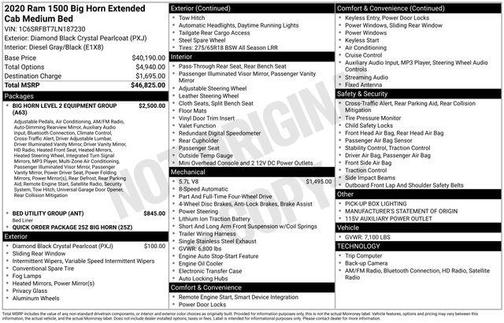 2020 RAM 1500 Big Horn/Lone Star