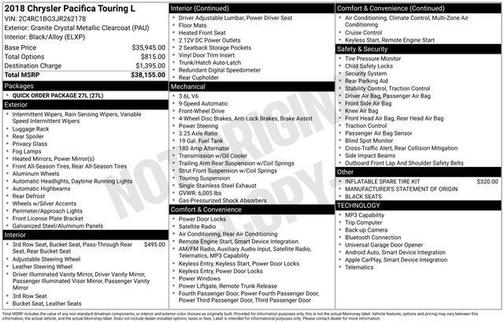 2018 Chrysler Pacifica Touring-L