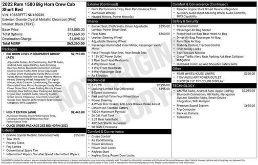 2022 RAM 1500 Big Horn/Lone Star