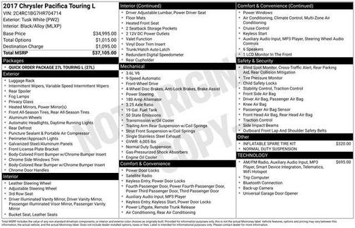 2017 Chrysler Pacifica Touring-L