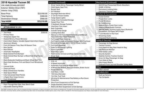 2018 Hyundai TUCSON SE
