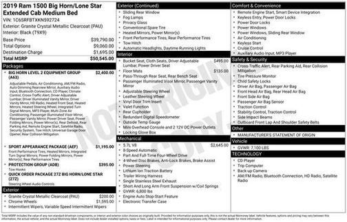 2019 RAM 1500 Big Horn