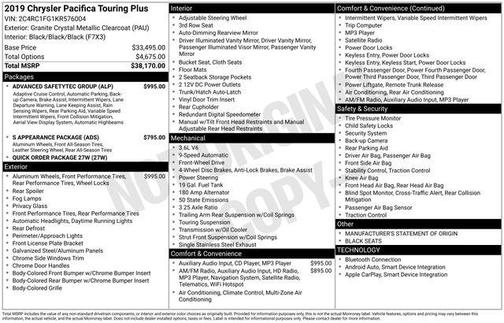 2019 Chrysler Pacifica Touring Plus
