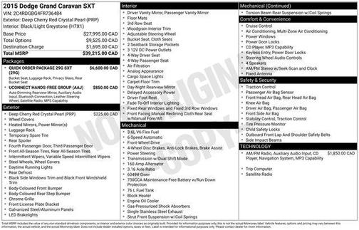 2015 Dodge Grand Caravan AVP/SE