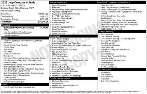 Bright White Clearcoat 2026 Jeep Compass Latitude