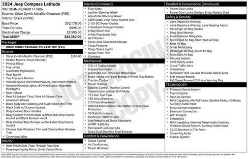 Silver Zynith Metallic Clearcoat 2024 Jeep Compass Latitude