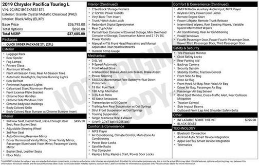 2019 Chrysler Pacifica Touring L
