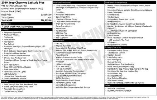 2019 Jeep Cherokee Latitude Plus