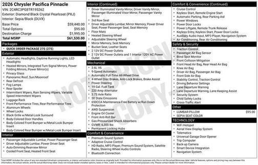 Diamond Black Crystal Pearlcoat 2026 Chrysler Pacifica L