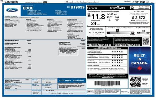 Shadow Black 2016 Ford Edge SEL