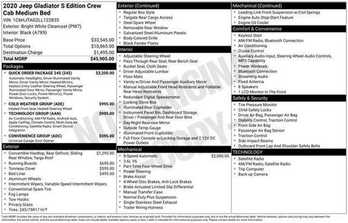 2020 Jeep Gladiator Sport S