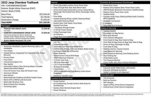 2022 Jeep Cherokee Trailhawk