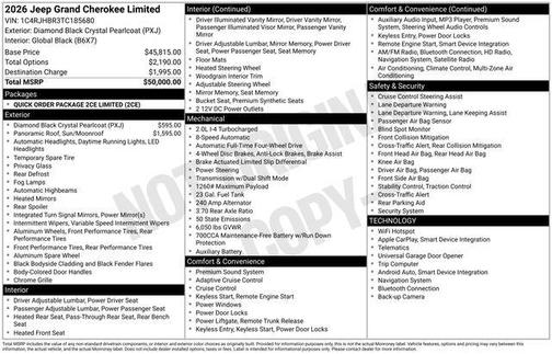 Diamond Black Crystal Pearlcoat 2026 Jeep Grand Cherokee Limited