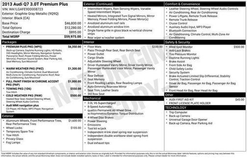 2013 Audi Q7 3.0T Premium Plus