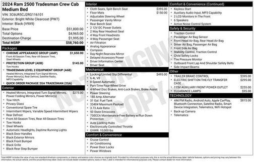 2024 RAM 2500 Tradesman Crew Cab 4x4 6'4' Box