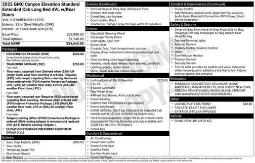 2022 GMC Canyon Elevation Standard