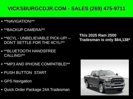 2025 RAM 2500 Tradesman Crew Cab 4x4 6'4' Box