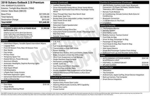 2018 Subaru Outback 2.5i Premium
