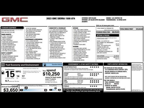 Onyx Black 2023 GMC Sierra 1500 AT4