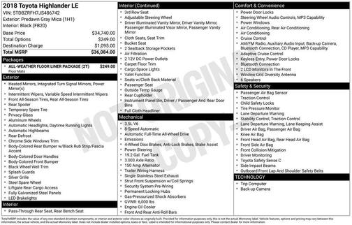 Predawn Gray Mica 2018 Toyota Highlander LE