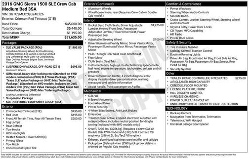 2016 GMC Sierra 1500 SLE