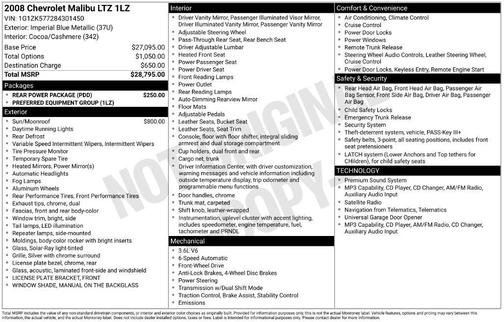 Imperial Blue Metallic 2008 Chevrolet Malibu LTZ