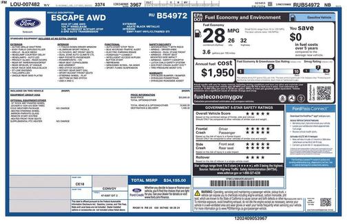 Agate Black Metallic 2024 Ford Escape ST-Line