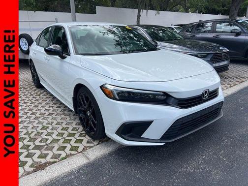 Platinum White 2024 Honda Civic Sport