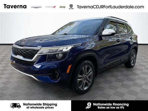 Dark Ocean Blue/White Roof 2021 Kia Seltos S