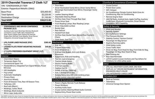 2019 Chevrolet Traverse LT Cloth