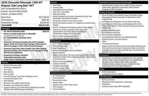 2026 Chevrolet Silverado 1500 WT