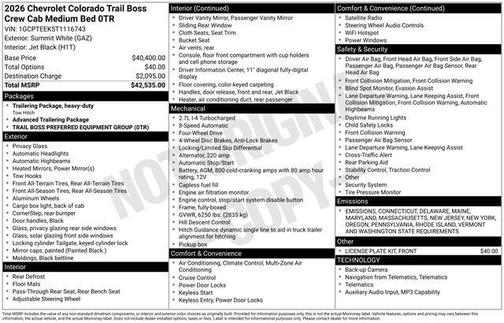 2026 Chevrolet Colorado Trail Boss