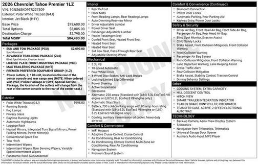 2026 Chevrolet Tahoe Premier