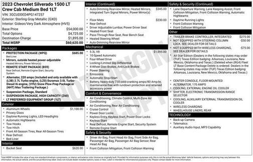 Sterling Gray Metallic 2023 Chevrolet Silverado 1500 LT