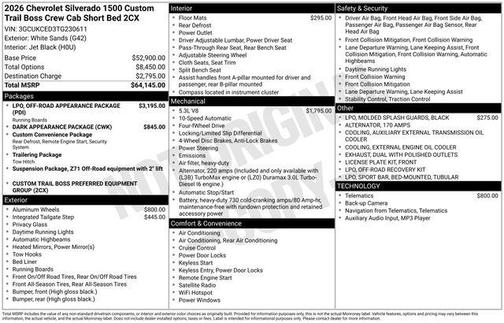 2026 Chevrolet Silverado 1500 Custom Trail Boss
