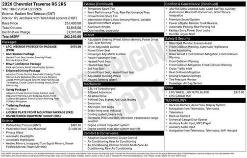 2026 Chevrolet Traverse RS