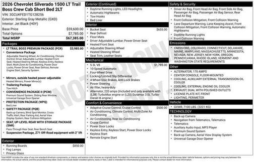 2026 Chevrolet Silverado 1500 LT Trail Boss