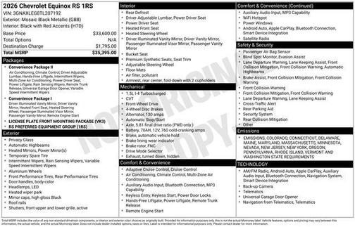 2026 Chevrolet Equinox FWD RS