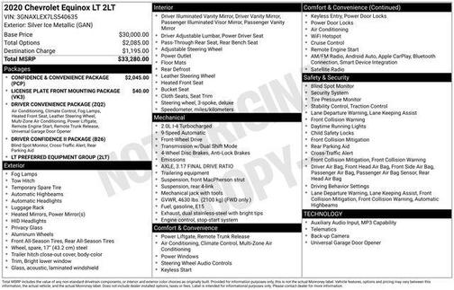 Silver Ice Metallic 2020 Chevrolet Equinox 1LT