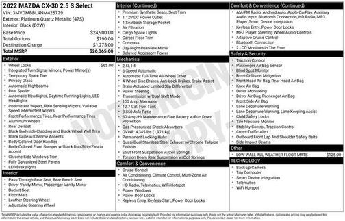 2022 Mazda CX-30 2.5 S Select Package