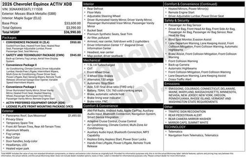 2026 Chevrolet Equinox FWD ACTIV