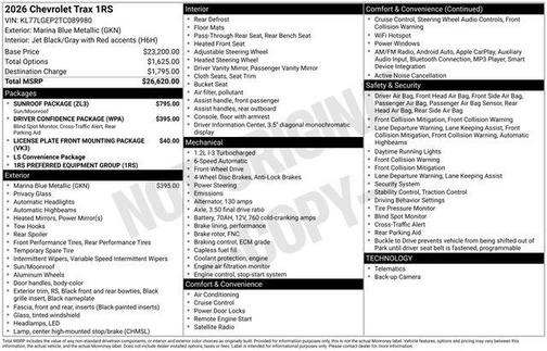 2026 Chevrolet Trax FWD 1RS