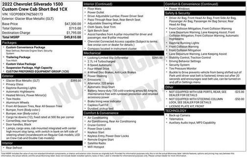 Glacier Blue Metallic 2022 Chevrolet Silverado 1500 Custom