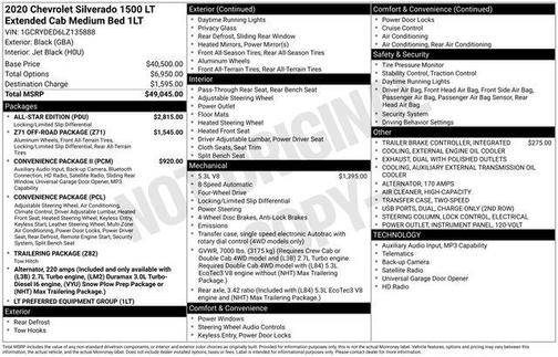 Black 2020 Chevrolet Silverado 1500 LT